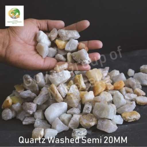 Quartz washed semi 20 mm stones, ideal for construction and landscaping